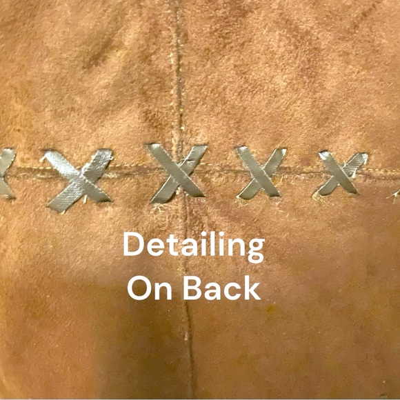 True Grit Faux Suede Fur Trim Jacket Size Large - Picture 6 of 9